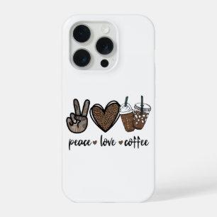 Paix Amour Café Imprimé Léopard PNG Café Mignon