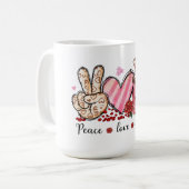 Paix, Amour, Café Mug : Siroter avec style ☕ (Devant gauche)