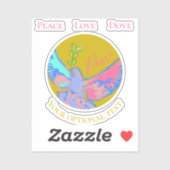 Paix amour colombe, autocollant simple (Feuille)