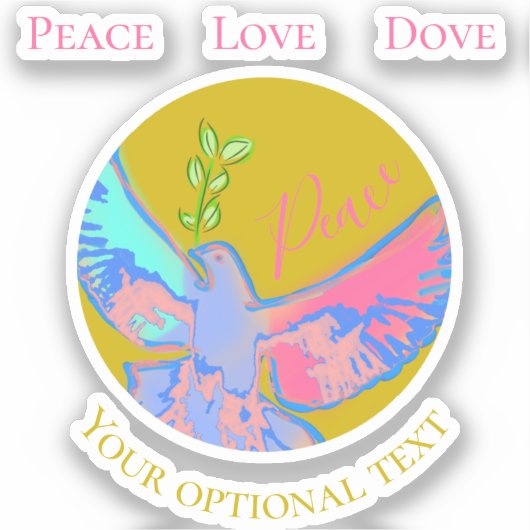 Paix amour colombe, autocollant simple (Recto)