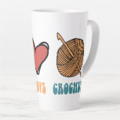 Paix, Amour, Crochet Latte Mug (Angle droit)
