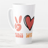 Paix, Amour, Crochet Latte Mug (Angle gauche)