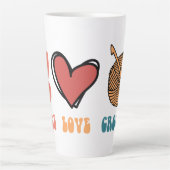 Paix, Amour, Crochet Latte Mug (Devant)