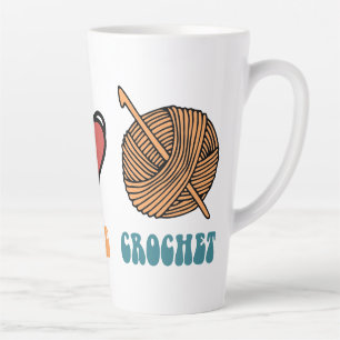 Paix, Amour, Crochet Latte Mug