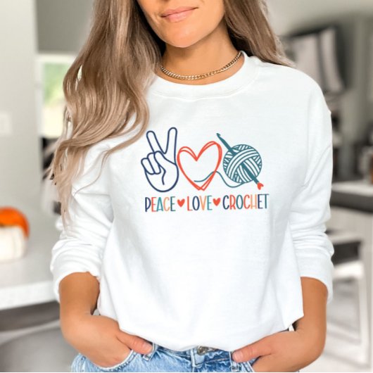 Paix, Amour Crochet Sweatshirt