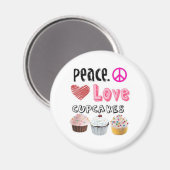 Paix. Amour. Des gâteaux. Magnet (Recto/Verso)