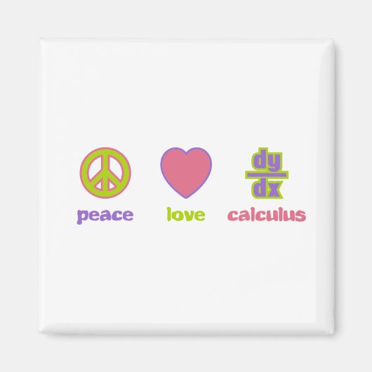 Paix, amour et calcul Magnets (Devant)