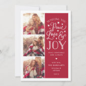 Paix, amour et joie | Carte photo de Noël (Devant)