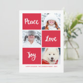 Paix Amour et Joie | Carte photo de vacances (Debout devant)