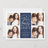 Paix, amour et lumière | CARTE PHOTO HANOUKKA (Devant)