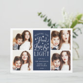 Paix, amour et lumière | CARTE PHOTO HANOUKKA (Debout devant)