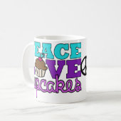 Paix, amour et petits gâteaux ! Pourpre de tasse (Devant gauche)