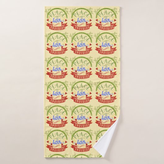 Paix, Amour et Soleil (Serviette de bain)