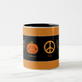 Paix, amour et tasse de Halloween (Centre)