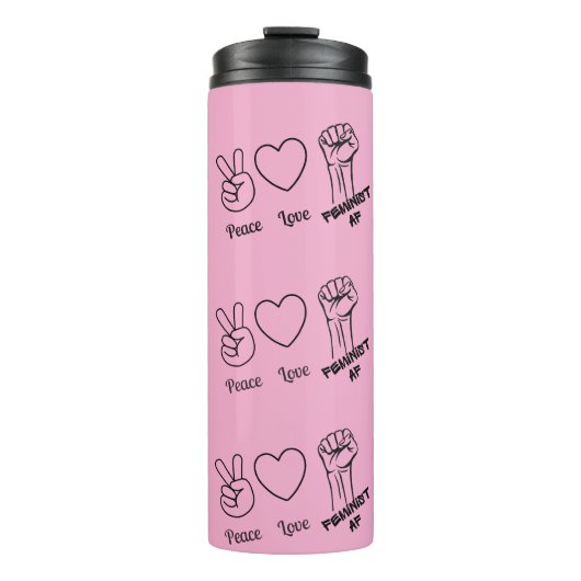 Paix, Amour, Feminist AF - bouteille d'eau (Devant)