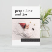 Paix, Amour, Joie Baby First Christmas Carte de va (Debout devant)