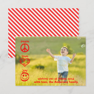 Paix, Amour, Joie - Carte de Noël 3x5