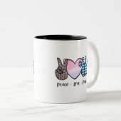 Paix, Amour, Paw Mug (Devant droit)