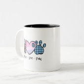 Paix, Amour, Paw Mug (Devant gauche)