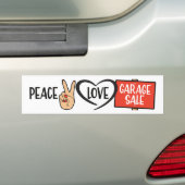 Paix, Amour, Sticker Vente Garage (En voiture)