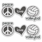 Paix, Amour, Sticker Volleyball (Devant)