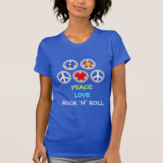 PAIX, AMOUR, T-shirt ROCK 'N' ROLL (Devant)