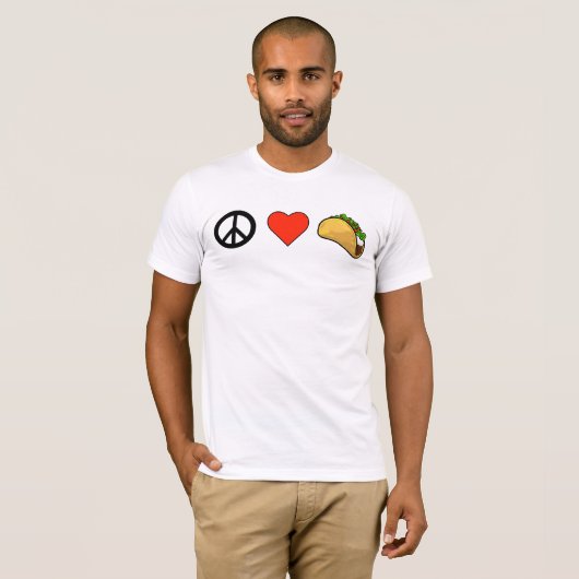 Paix, Amour, T-shirt Taco (Devant entier)