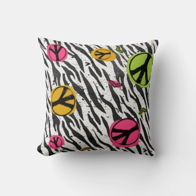 Paix avec le Coussin de modèle Zebra (Recto)