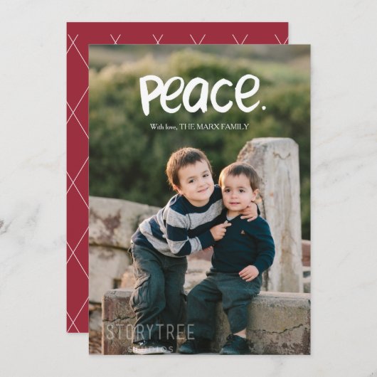 Paix | Carte photo de vacances (Devant / Derrière)