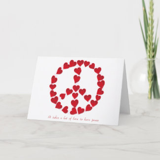 Paix d'amour de H 1 carte pour notes