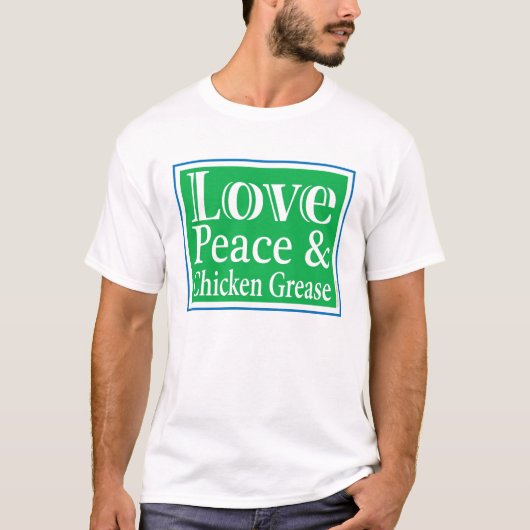 Paix d'amour et T-shirt des hommes de graisse de (Devant)