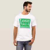Paix d'amour et T-shirt des hommes de graisse de (Devant entier)
