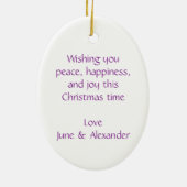 Paix d'ange de Noël, ornement de pourpre de (Dos)