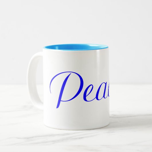 Paix dans la Mug Café Bleu (Devant gauche)