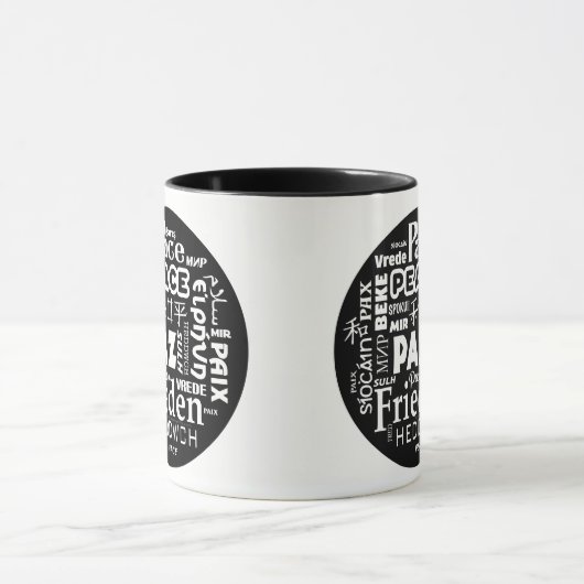 Paix de tasse de café dans des langues multiples (Centre)