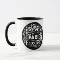 Paix de tasse de café dans des langues multiples