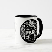 Paix de tasse de café dans des langues multiples (Devant droit)