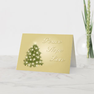 Paix, espoir, carte de Noël d'amour