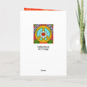 Paix et Amour Fleur Hippie Bohème Carte de Voeux O (Dos)