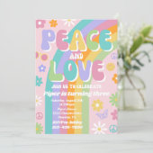 Paix et Amour Invitation Anniversaire (Debout devant)