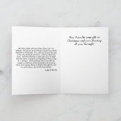 Paix et Bénédictions Carte de Noël en verre tendu (Intérieur)