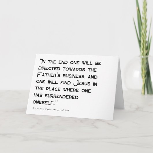 Paix et restitution - Carte de voeux religieuse (Devant)