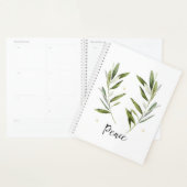 PAIX, feuille d'olivier, Noël, Vacances, aquarelle (Devant avec enveloppe)