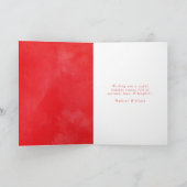 Paix Froide Rouge Aquarelle Carte photo de vacance (Intérieur)