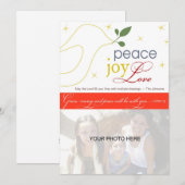 Paix, Joie, Amour, Carte De Vacances Religieuses (Devant / Derrière)