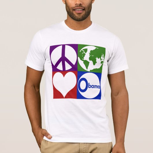 Paix, la terre, amour, T-shirt d'Obama (Devant)