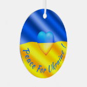 Paix pour l'Ukraine Ornement de Noël Ukraine Drape (Avant droite)