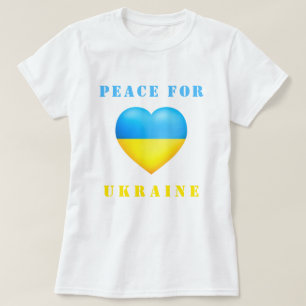 Paix pour l'Ukraine Soutien T-shirt drapeau ukrain