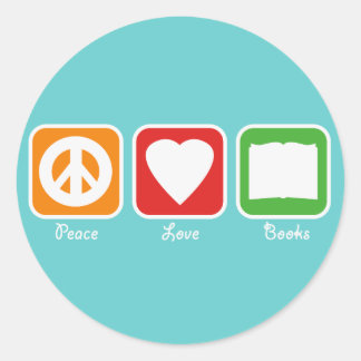 Paix rétro, Amour, Stickers Livres (Sombre)