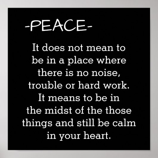 Paix - Signification - impression d'affiche (Devant)